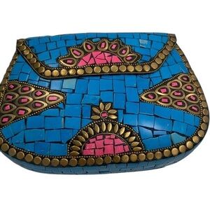 NEW Ramla, Blue and Pink Mosaic Purse
